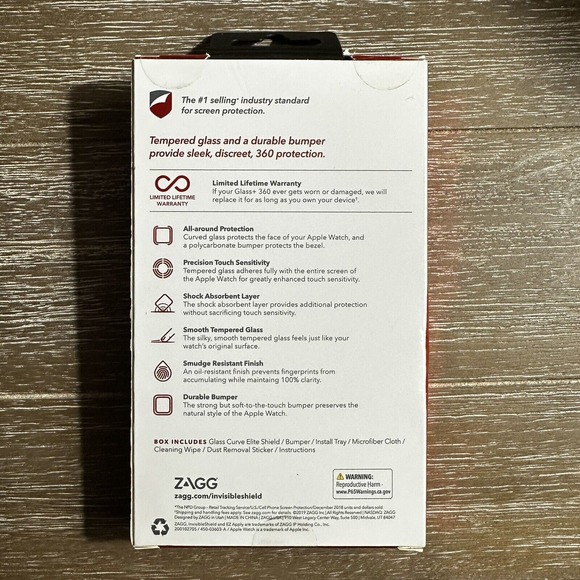 ZAGG InvisibleShield Glass+ 360 Screen Protector For Apple Watch Series 4 - 40mm - Picture 2 of 3